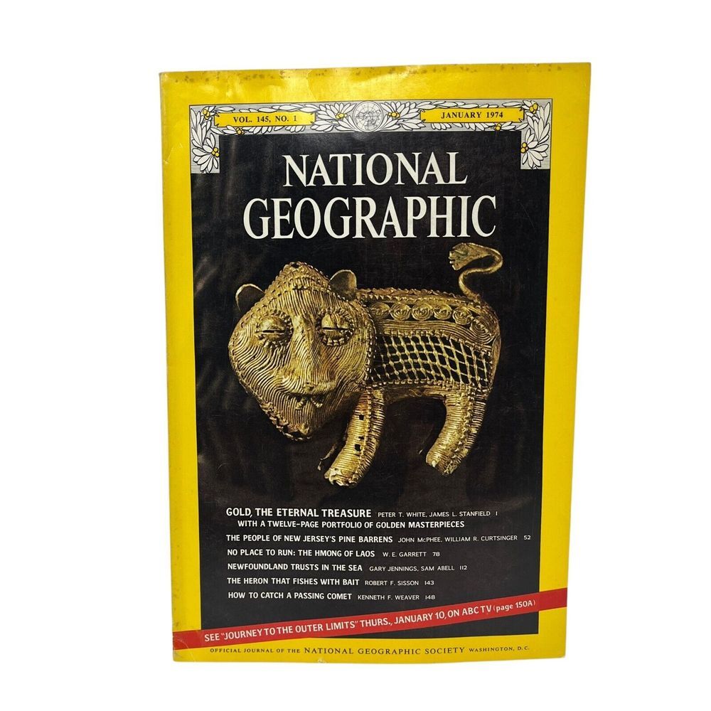 National Geographic Magazine January 1974 Gold Treasure New‎ Jersey Loas Comets